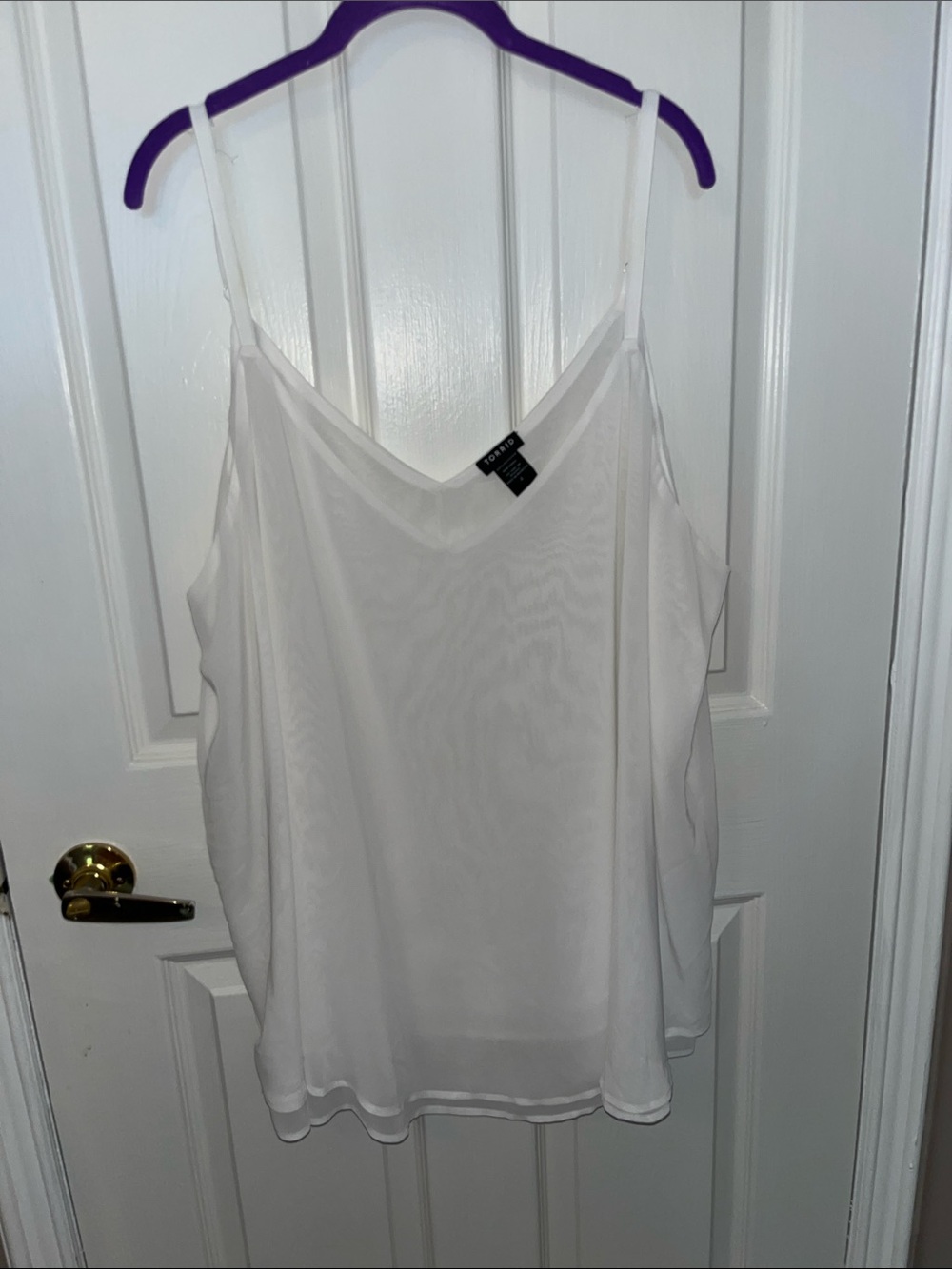 torrid White V-Neck Adjustable Spaghetti Strap Camisole